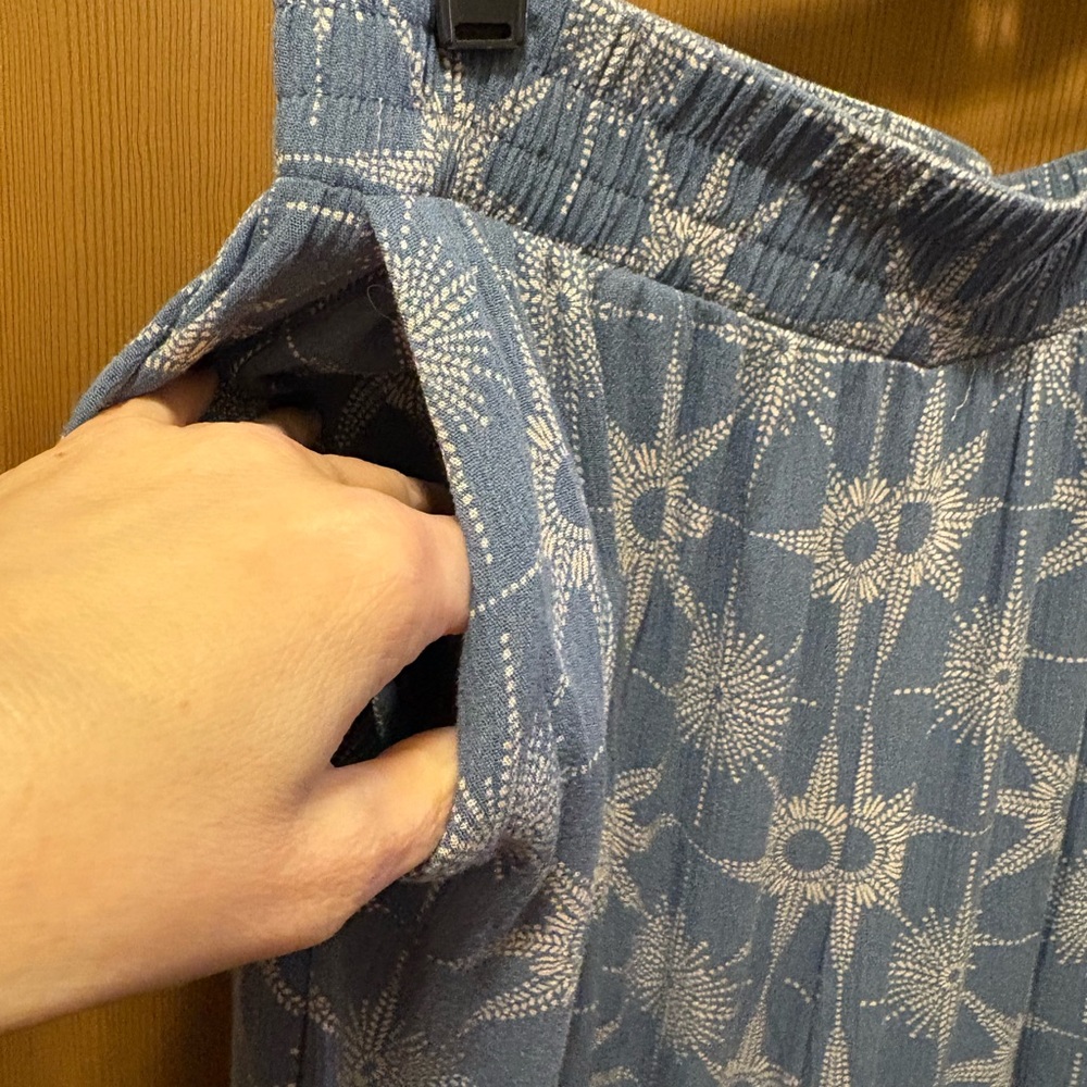 Blue Star Patterned Bellbottom Pants - image 7